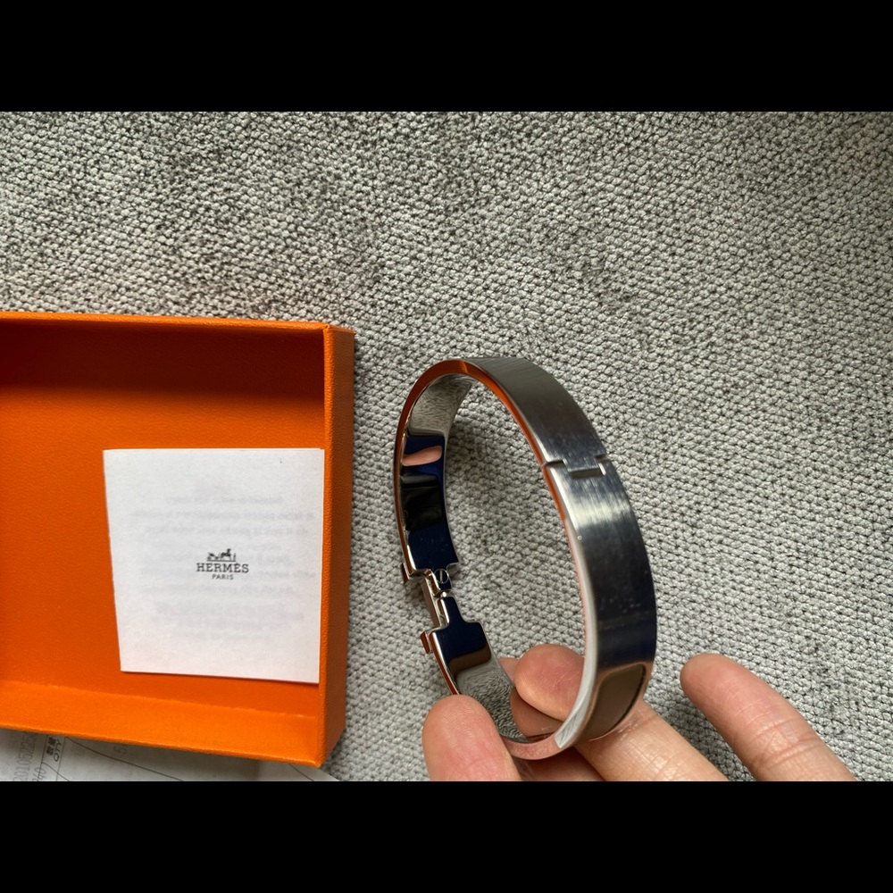 Hermes clic clac HH bracelet etain matte - Picture 4 of 9